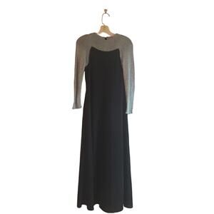 Vintage M formal maxi dress polyester sparkle metallic formal dress